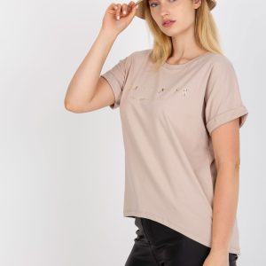Beige t-shirt "happiness"