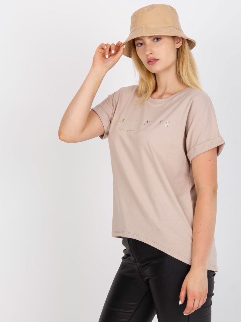Beige t-shirt "happiness"