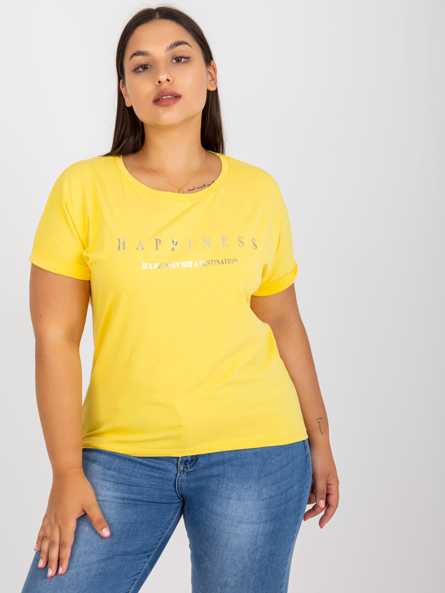 Geel t-shirt "happiness"