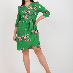 Groen kleedje met bloemen