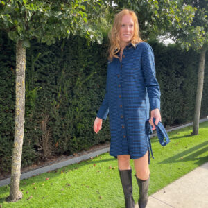 Blauw geruit kleedje
