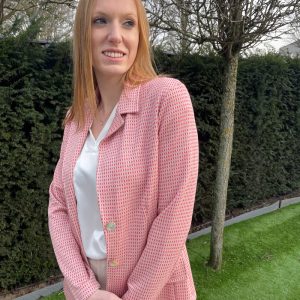 Blazer met roos en wit
