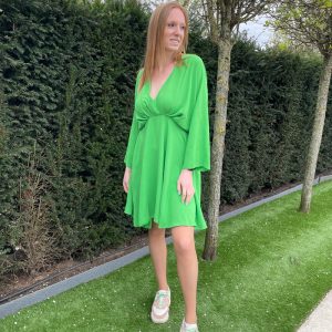 groen kleedje met lange mouwen