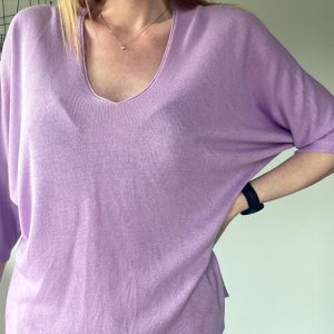 Lila truitje met halflange mouwen