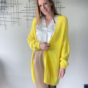 Gele halflange vest