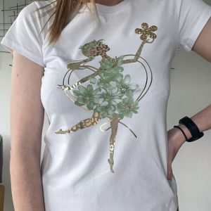Wit t-shirt met groene print