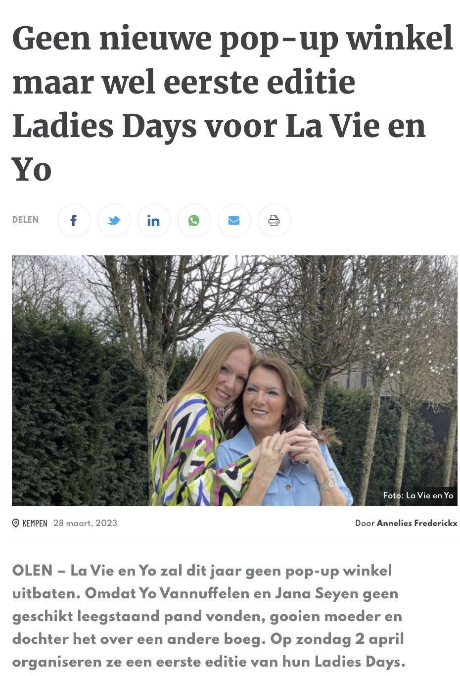 Made in Kempen La Vie en Yo Ladies Days